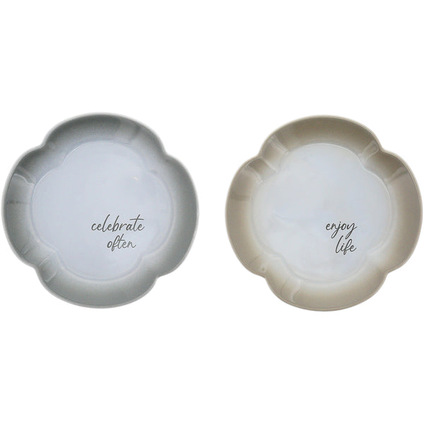 Pavilion Gift Company Celebrate & Enjoy 6.5" Appetizer Plates (Set Of 2)