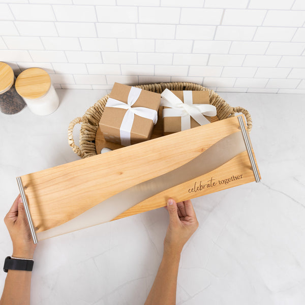 Pavilion Gift Company Celebrate Together 21" Wood & Resin Cheese/Bread Board Set