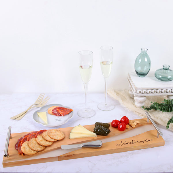 Pavilion Gift Company Celebrate Together 21" Wood & Resin Cheese/Bread Board Set