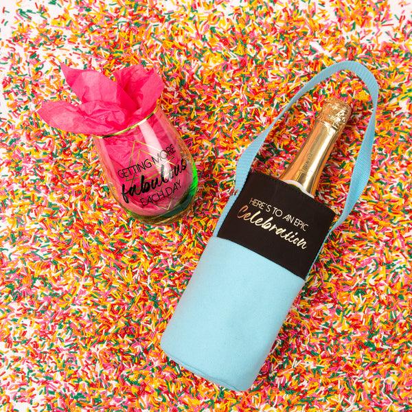 Pavilion Gift Company Celebration Canvas Bottle Gift Bag