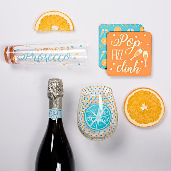 Pavilion Gift Company Celebration Citrus 4" Coaster Set With Box (4 Piece)