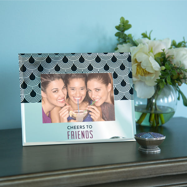 Pavilion Gift Company Cheers 9" X 7" Mirror Frame (Holds 6" X 4" Photo)