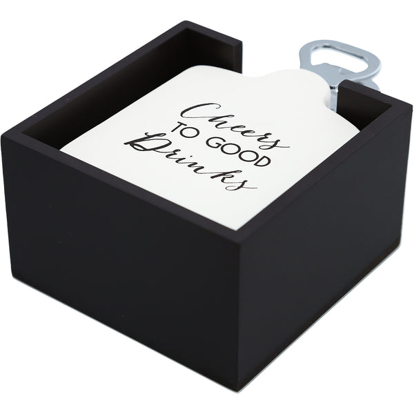 Pavilion Gift Company Cheers Bottle Opener Coaster Set