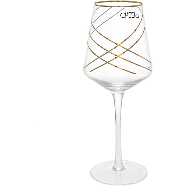 pavilion gift company Cheers Crosshatch 17 oz Wine Glass