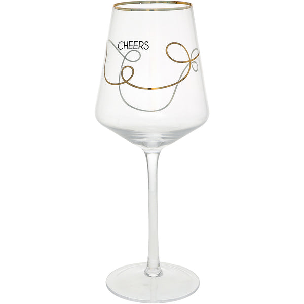 pavilion gift company Cheers Swirls 17 oz Wine Glass