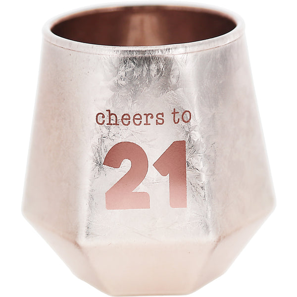 pavilion gift company Cheers to 21 3 oz Geometric Shot Glass