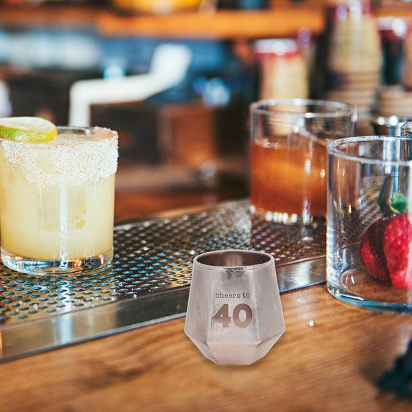 Pavilion Gift Company Cheers To 40 3 Oz Geometric Shot Glass