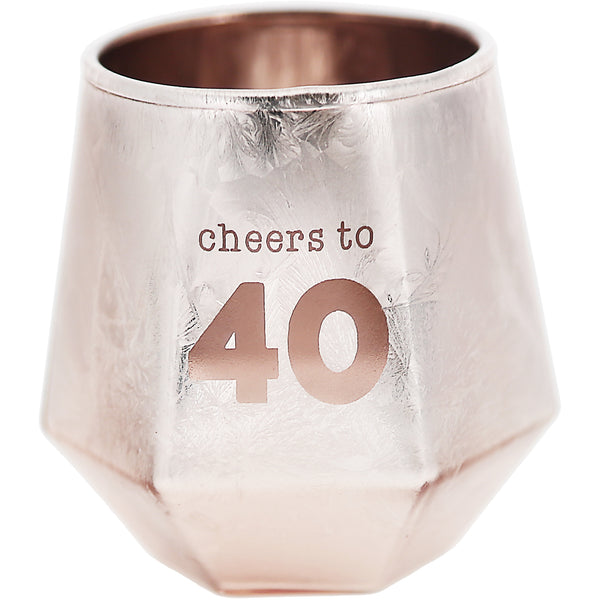 pavilion gift company Cheers to 40 3 oz Geometric Shot Glass