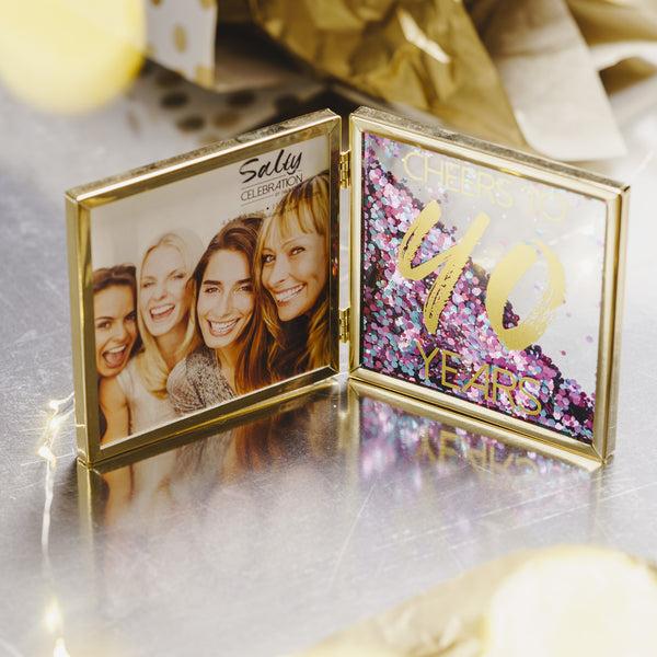 Pavilion Gift Company Cheers To 40 4.75" Hinged Sentiment Frame