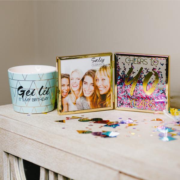 Pavilion Gift Company Cheers To 40 4.75" Hinged Sentiment Frame