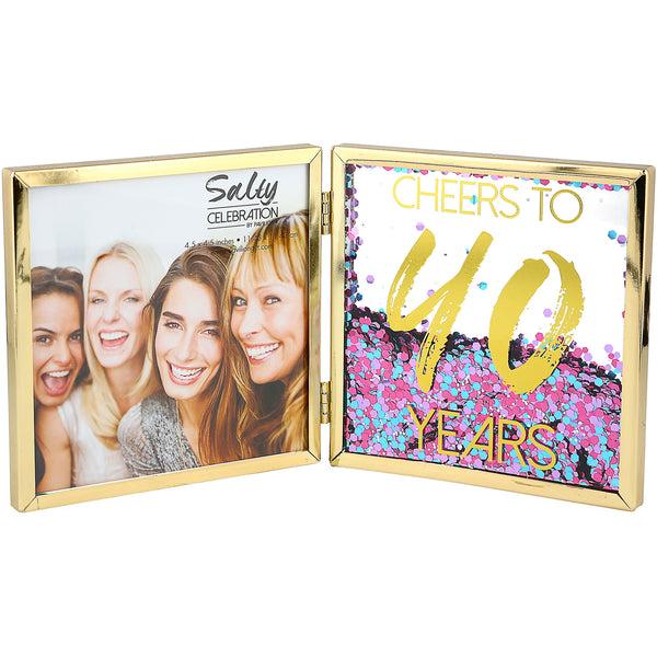 pavilion gift company Cheers to 40 4.75" Hinged Sentiment Frame