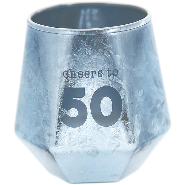pavilion gift company Cheers to 50 3 oz Geometric Shot Glass