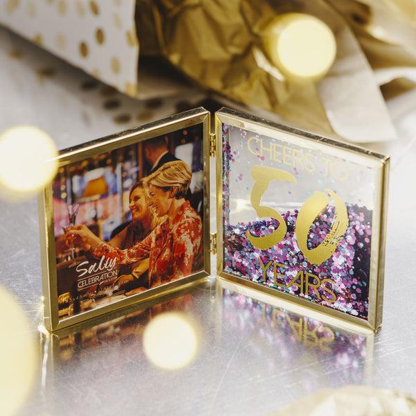 Pavilion Gift Company Cheers To 50 4.75" Hinged Sentiment Frame