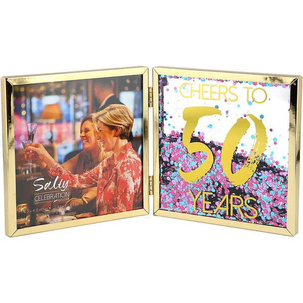 pavilion gift company Cheers to 50 4.75" Hinged Sentiment Frame