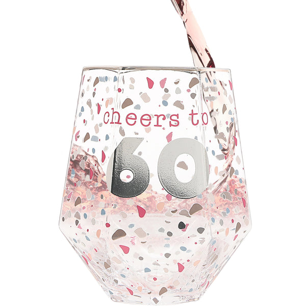 pavilion gift company Cheers to 60 16 oz Geometric Glass