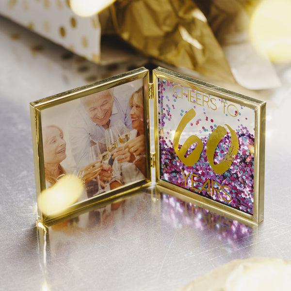 Pavilion Gift Company Cheers To 60 4.75" Hinged Sentiment Frame