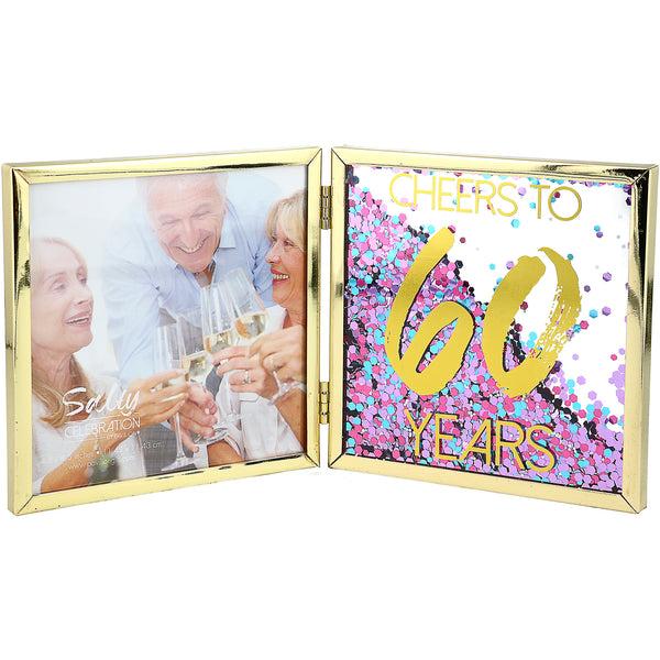 pavilion gift company Cheers to 60 4.75" Hinged Sentiment Frame