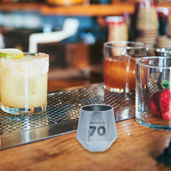 Pavilion Gift Company Cheers To 70 3 Oz Geometric Shot Glass