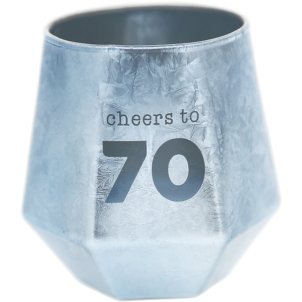 pavilion gift company Cheers to 70 3 oz Geometric Shot Glass