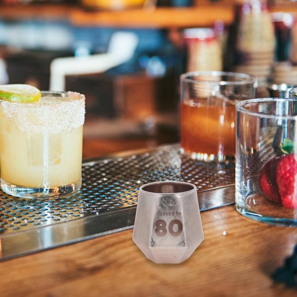 Pavilion Gift Company Cheers To 80 3 Oz Geometric Shot Glass