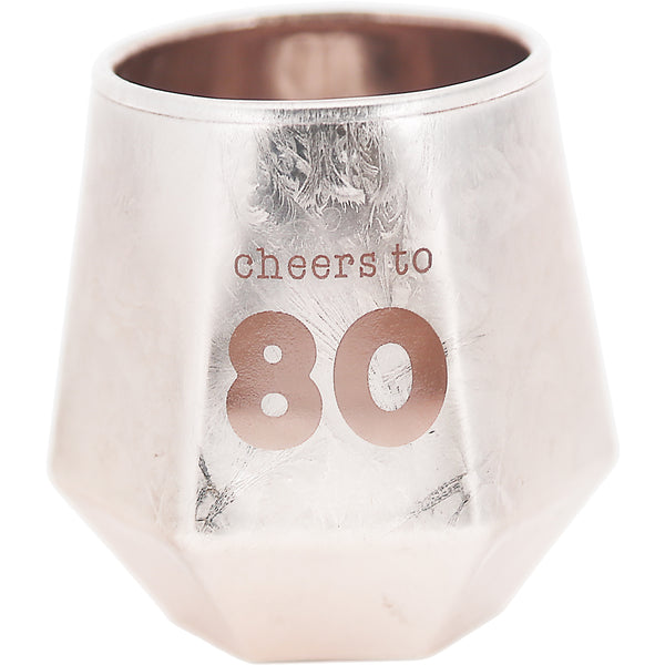 pavilion gift company Cheers to 80 3 oz Geometric Shot Glass