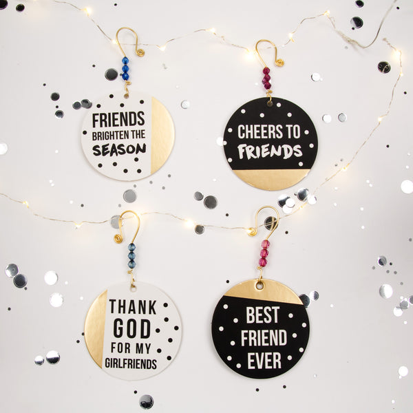 Pavilion Gift Company Cheers To Friends 3.5" Paper Ornament