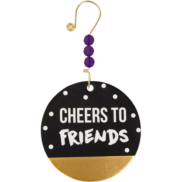pavilion gift company Cheers to Friends 3.5" Paper Ornament