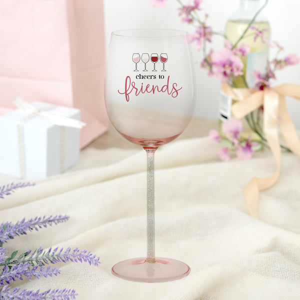 Pavilion Gift Company Cheers To Friends Gift Boxed 17 Oz Wine Glass