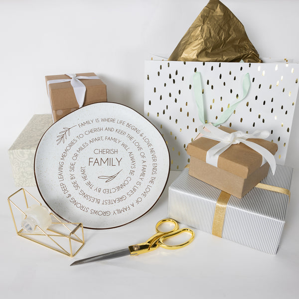 Pavilion Gift Company Cherish Family 10.5" Ceramic Plate