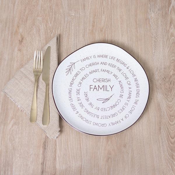 Pavilion Gift Company Cherish Family 10.5" Ceramic Plate