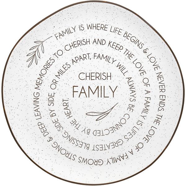 pavilion gift company Cherish Family 10.5" Ceramic Plate