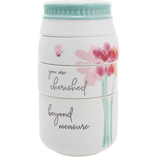 pavilion gift company Cherished 6" x 3.25" Stacked Measuring Cups