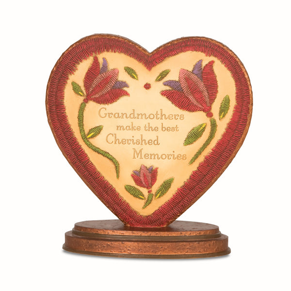 pavilion gift company Cherished Memories 4.5" x 4.5" Heart Plaque