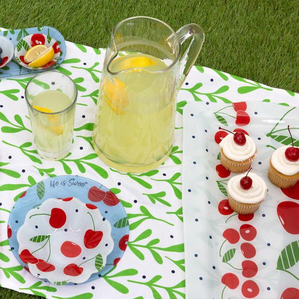 Pavilion Gift Company Cherries 16.75" X 11" Glass Serving Tray