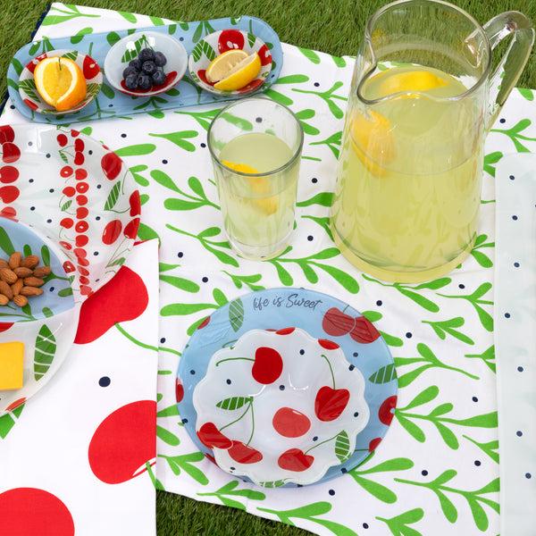 Pavilion Gift Company Cherries 8" Glass Appetizer Plate