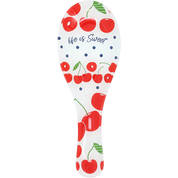 pavilion gift company Cherries 9.25" Glass Spoon Rest
