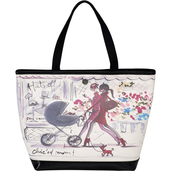 pavilion gift company Chic'ed Mom 16" x 12" Canvas Tote Bag
