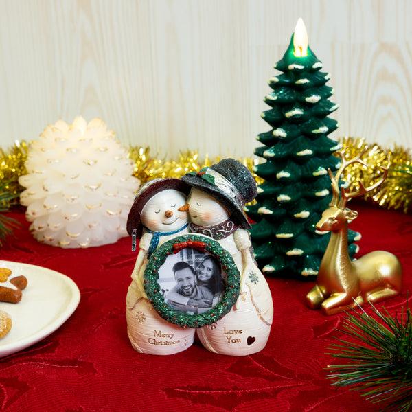 Pavilion Gift Company Christmas Love 4.5" Snowcouple Holding A Frame