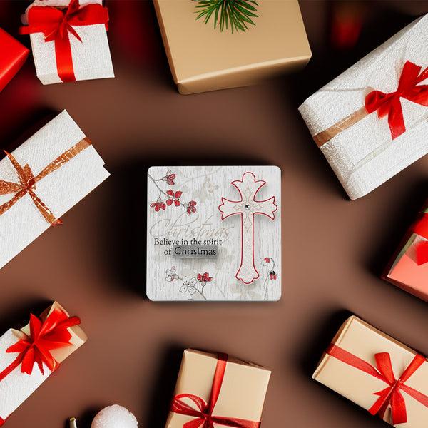 Pavilion Gift Company Christmas Spirit 3" X 3" Self-Standing Plaque
