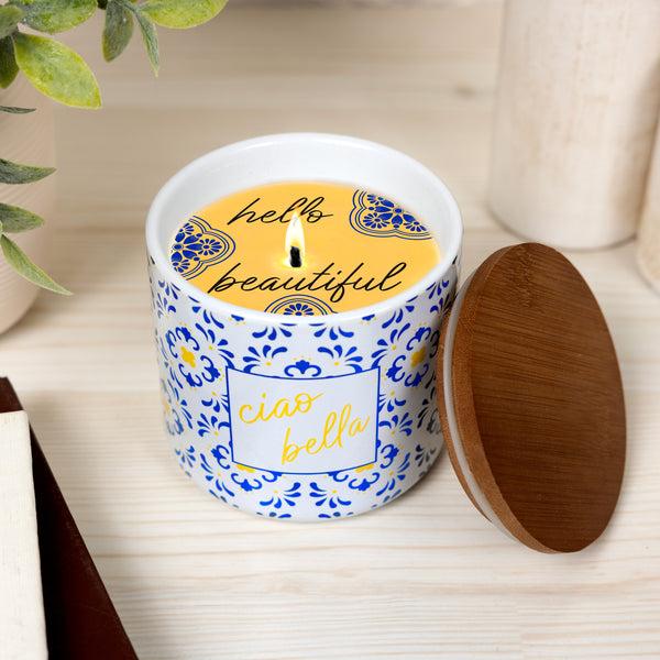 Pavilion Gift Company Ciao Bella 14 Oz - 100% Soy Wax Reveal Candle Scent: Lemon Verbena