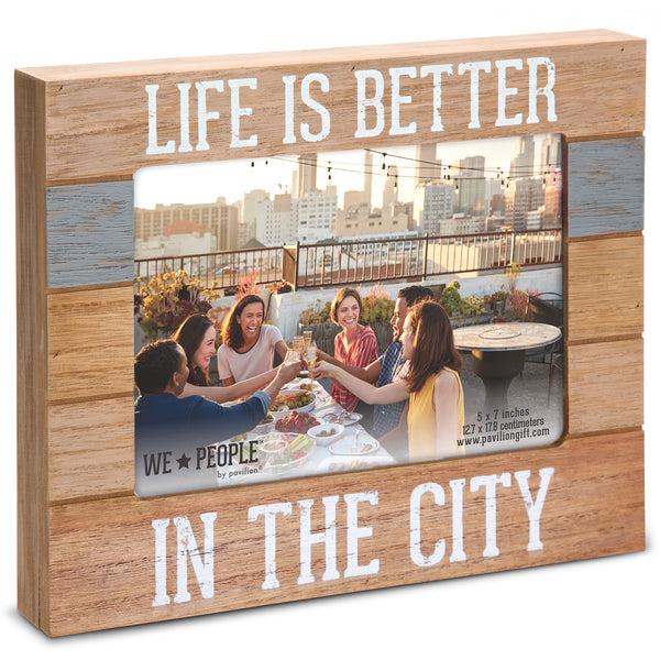 pavilion gift company City People 9" x 7.25" Frame (Holds 5" x 7" photo)