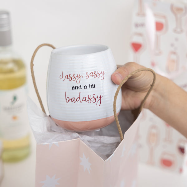 Pavilion Gift Company Classy Sassy Badassy 14 Oz - 100% Soy Wax Reveal Candle Scent: Tranquility