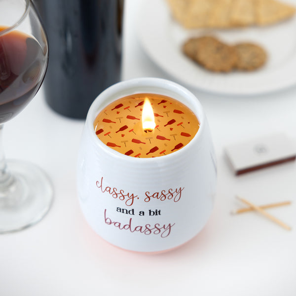 Pavilion Gift Company Classy Sassy Badassy 14 Oz - 100% Soy Wax Reveal Candle Scent: Tranquility