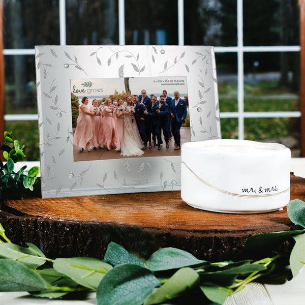 Pavilion Gift Company Clear Gems & Silver Glitter 9" X 7" Frame (Holds 6" X 4" Photo)