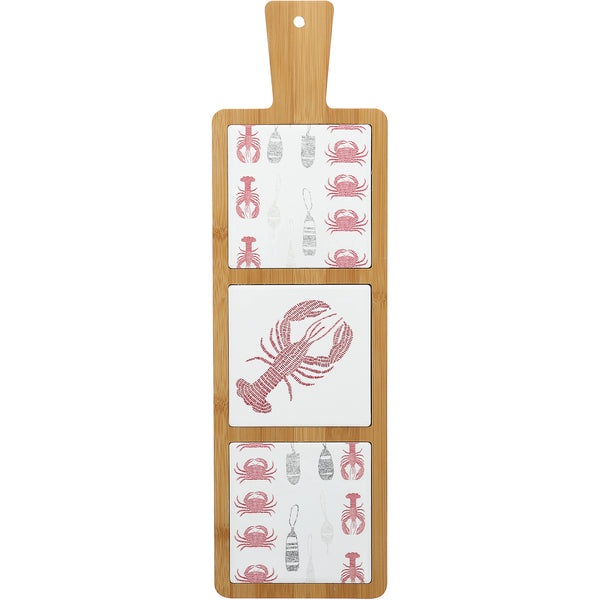 pavilion gift company Coastal 16.5" Bamboo & Ceramic Tile Trivet