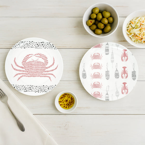 Pavilion Gift Company Coastal 8" Melamine Appetizer Plates (Set Of 2)