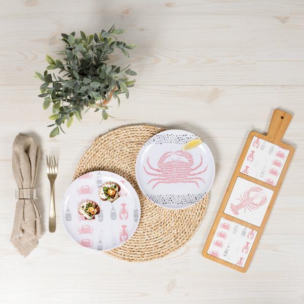 Pavilion Gift Company Coastal 8" Melamine Appetizer Plates (Set Of 2)