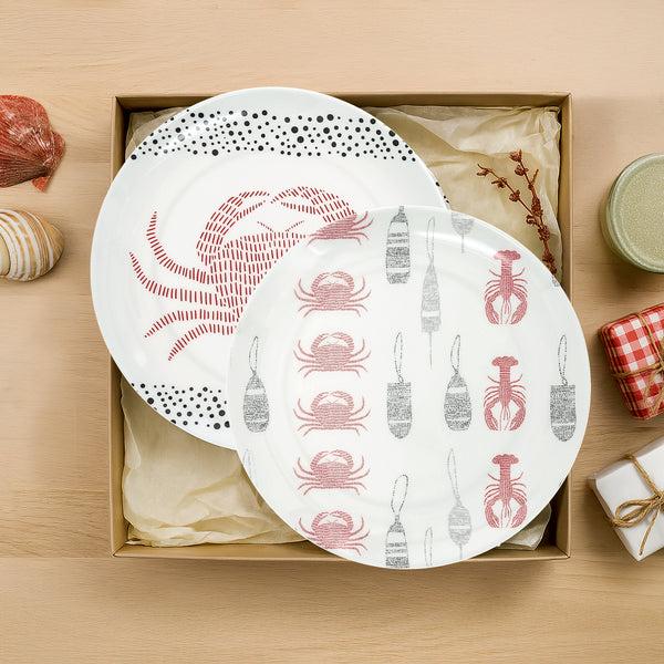Pavilion Gift Company Coastal 8" Melamine Appetizer Plates (Set Of 2)