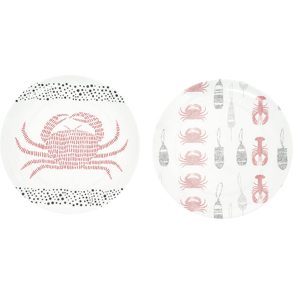pavilion gift company Coastal 8" Melamine Appetizer Plates (Set of 2)