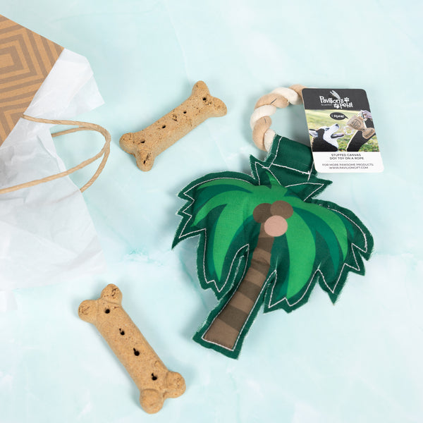 Pavilion Gift Company Coconuts 10" Canvas Dog Toy On Rope
